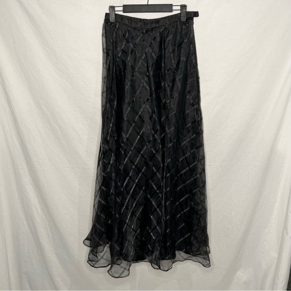 NWT Crimson Black Midi Skirt Sz 6 Whimsygoth Sheer Flowy Gypsy Dark‎ Fairy USA